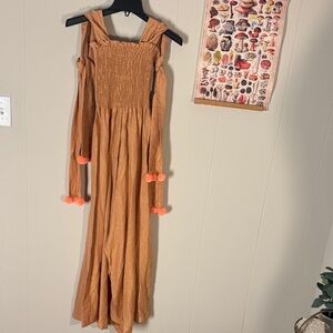 Sundress Pippa Pom Pom Wide Leg Jumpsuit Sparkly Gold